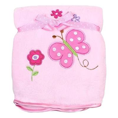 Spasilk Baby-Girls Newborn Extra Thick Plush Blanket with Satin Trim