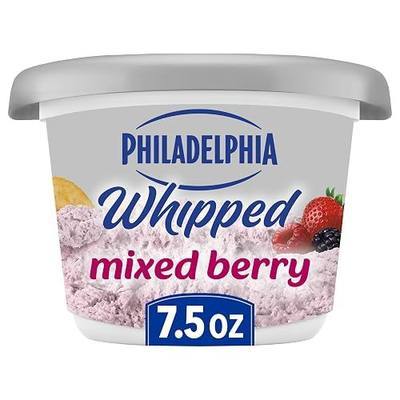 Philadelphia Whipped Flavored Cream Cheese Spread, Mixed Berry, 7.5 oz