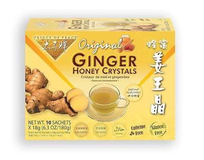 Prince of Peace Instant Ginger Honey Crystals, 10 Sachets – Instant Hot or Cold Beverage – Easy to Brew Ginger and Honey Crystals