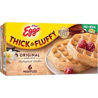 Eggo Thick and Fluffy Original Waffles, Breakfast Food, Frozen Breakfast, 6 Waffles (Frozen)