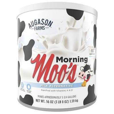 Morning Moo’s Milk Alternative Can, 93 Servings, 20 Year Shelf Life, Certified Gluten Free - Canned Vitamin-Fortified Whey-Based Milk Powder for Drinking and Baking, Emergency Food Supplies