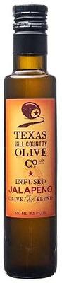 Texas Hill Country Olive Co Jalapeno Infused Olive Oil - Cold Pressed Gourmet EVOO Olive Oil - Great for Dressing Dipping Marinade - No Artificial Flavors or Added Sugar - Made in Texas (8.5 oz)