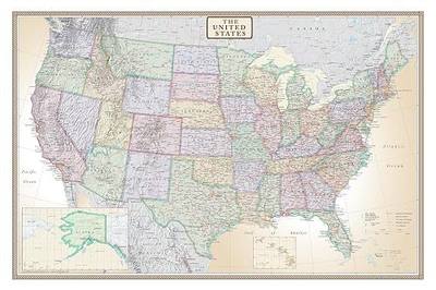 24x36 United States, USA US Executive Wall Map Poster Mural (24x36 LAMINATED)