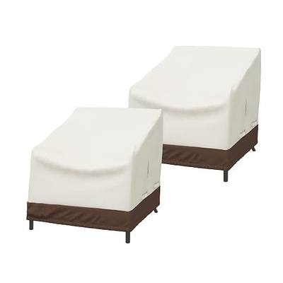 Amazon Basics Outdoor Chair and Patio Furniture Covers, Waterproof Lounge Deep Seat Covers, UV Resistant, Click-Close Straps, 31" x 38" x 29", Set of 2, Beige/Tan