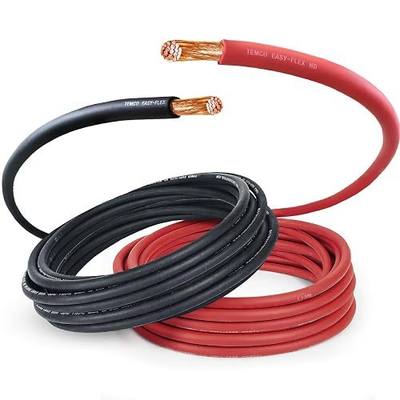 TEMCo 4/0 Gauge AWG 10 Ft Black + 10 Ft Red Flexible Pure Copper Made in USA Welding Cable Battery Wire - Heavy Duty Solar, Inverter, Car, RV, Truck