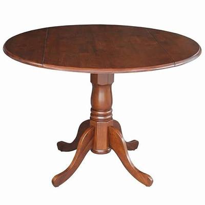 International Concepts 42" Round Dual Drop Leaf Pedestal Table