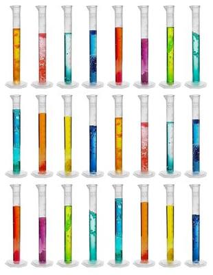 EISCO 24PK Graduated Cylinders, 10mL - Class B Tolerance - Octagonal Base - Polypropylene Plastic - Industrial Quality, Autoclavable