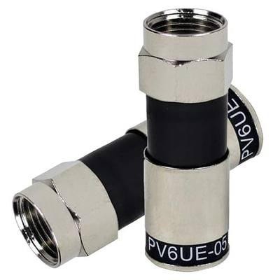 Perfect Vision PV6UE-05 'Ridgeloc' Universal Fit RG6 Coax Cable Compression Connectors, Bag of 50