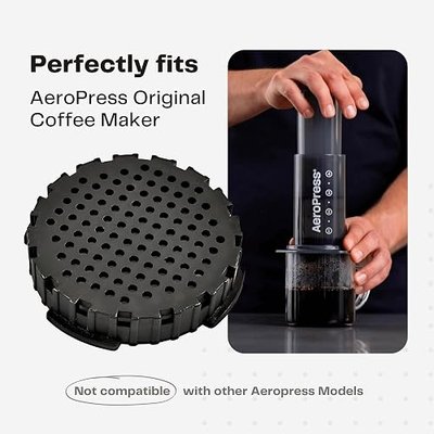 Coffee Maker Filter Cap – Compatible with Popular Compact Coffee Press Models, BPA-Free Food-Grade Plastic Accessory Fits Original, Go, and Clear-Style Designs