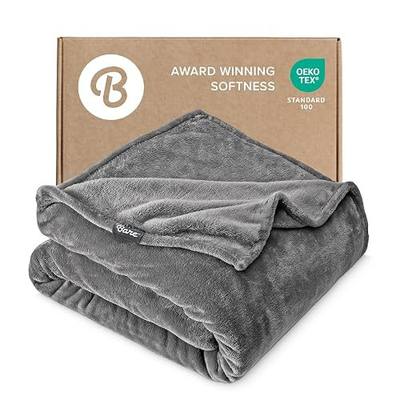 Bare Home Fleece Blanket - Twin/Twin Extra Long - Ultra-Soft Lightweight for Bed, Sofa, and Couch - Luxury Microplush - Cozy Warm Blanket (Twin/Twin XL, Grey)