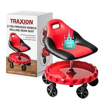 Traxion 2-700 ProGear Mobile Rolling Gear Seat W/Equipment Tray and Five All-Terrain 5" Casters