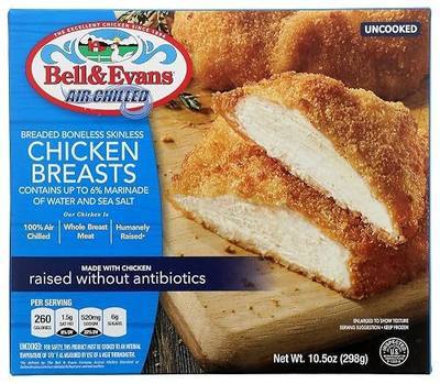 Bell & Evans Breaded Chicken Breast, 10.5 oz, Frozen