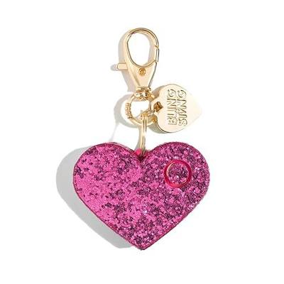 BLINGSTING Personal Safety Alarm for Women - Pink Glitter Heart Self-Defense Keychain, LED Light - 125 Decibel Emergency Security Alarm (1 Count)