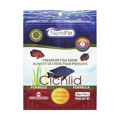 Northfin Cichlid Fish Food, Slow-Sinking Pellets, 3mm, 500g | Cichlid Formula; slow-sinking pellets for carnivorous & omnivorous cichlids; whole Antarctic krill meal; crafted in Canada