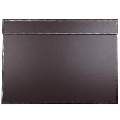 KINGFOM Ultra-Smooth PU Leather Desk Pad & Mat Office Desk Drawing & Writing Board A3/ A4 File Paper Clip Table Protector Mat on Top Large 24''x18'' (Brown)