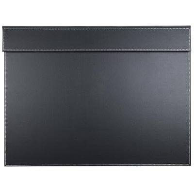 KINGFOM Ultra-Smooth PU Leather Desk Pad & Mat Office Desk Drawing & Writing Board A3/ A4 File Paper Clip Table Protector Mat on Top Large 24''x18'' (Black)