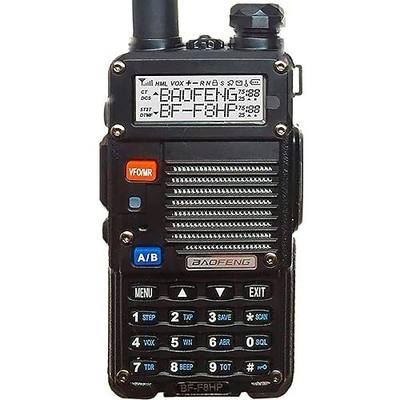 BAOFENG BF-F8HP (UV-5R 3rd Gen) 8-Watt Dual Band Two-Way Radio (136-174MHz VHF & 400-520MHz UHF) Includes Full Kit with Large Battery