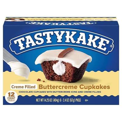 Tastykake Buttercreme Cupcakes, Buttercreme Iced Chocolate Cupcakes, 12 Count