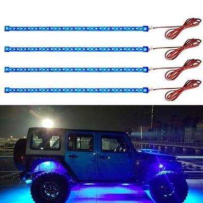 YM E-Bright Waterproof LED Strip Lights, 12inch 36SMD 12V Blue 4 Pack | Flexible strips suit compatible cars, motorcycles, boats, and golf carts for interior or exterior accent lighting.