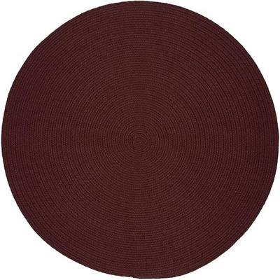 Super Area Rugs Maui Solid Braided Rug Indoor/Outdoor Washable Reversible Carpet, Burgundy, 4' X 4' Round