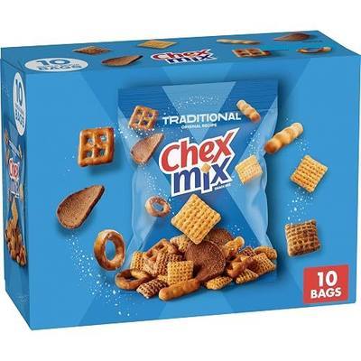 Chex Mix Snack Mix, Traditional Original Recipe, Multipack, Single Serve Snack Bags, 10 Ct, 17.5 oz