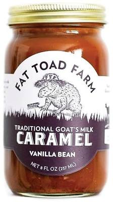Fat Toad Farm Vanilla Bean Goat's Milk Caramel Sauce, 8 fl oz | Traditional cajeta, gluten free, smooth texture, dessert topping, handcrafted in Vermont, put on coffee ice cream and apples