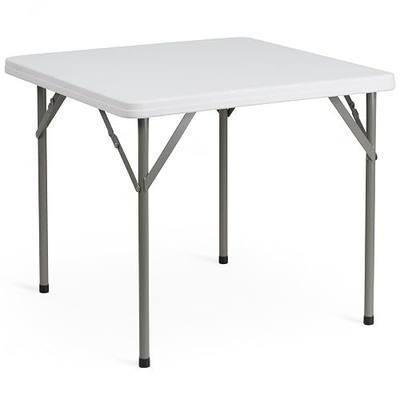 Flash Furniture Elon 2.85' Square All-Occasion Plastic Folding Event Table with Locking Legs, Folding Banquet Table for Indoor/Outdoor Events, White