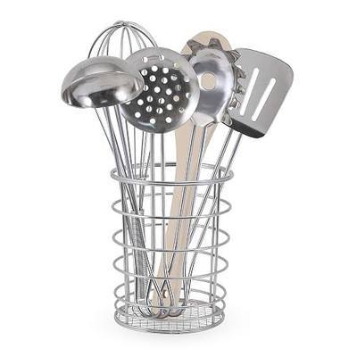Melissa & Doug Stir & Serve Cooking Utensils (7 pcs) - Stainless Steel & Wooden Play Kitchen Accessories, Preschool Learning Toys for Girls & Boys 3+