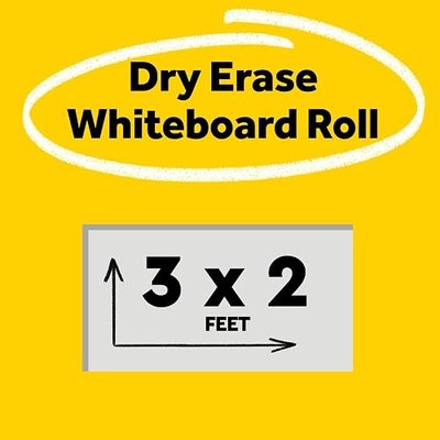 Post-it Dry Erase Whiteboard Film Surface for Walls, Doors, Tables, Chalkboards, Whiteboards, and More, Removable, Stain-Proof, Easy Installation, 3 x 2 ft Roll (DEF3x2)