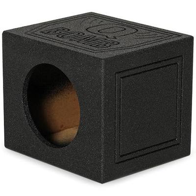 QPower QBOMB Single 10-Inch Sealed Subwoofer Speaker Box – Enclosure Box with Black Bed Liner Finish – Solid 3/4-Inch MDF Construction