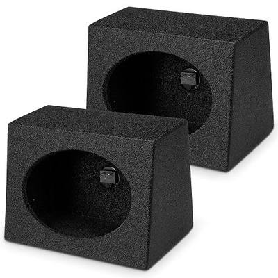 Q Power 6 by 9 Inches Speaker Box Audio Enclosure with Durable Black Bed Liner Spray Finish with Terminal Cup Connectors (2 Pack)