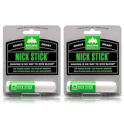 Pacific Shaving Company Styptic Nick Stick for Men, 0.25 Oz (2 Pack) | Vitamin E & Aloe Vera Liquid Roll-On Application - Shave Essential - Clear Dry & Sting Free - Travel-Friendly