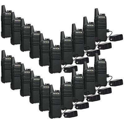 Retevis RT22 Walkie Talkies Mini, Rechargeable Two Way Radio Long Range, 2 Way Radio Small, Portable VOX, for Business Commercial Work School Church Restaurant (20 Pack,Black)