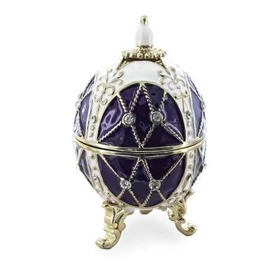 BestPysanky Trellis on Purple Enamel Royal Inspired Easter Egg 2.75 Inches