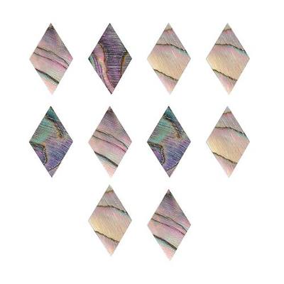 Paua Abalone Shell Diamond Inlays Guitar Mandolin Banjo Maker 8x13x2mm (Pack of 10)