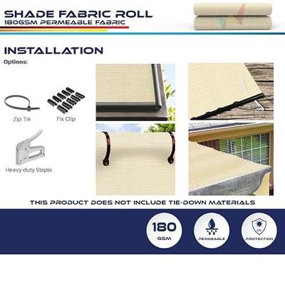 Windscreen4less 8'x50' Sun Shade Fabric Roll Shade Cloth Cover Wind Screen UV Block for Outdoor Pergola Patio Backyard Garden Greenhouse, Beige