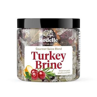 Rodelle Gourmet Turkey Brine Gluten Free Made in USA, Good For One Turkey, Premium ingredients to Lock in Moisture for Turkey, Pork, Chicken, Fish, 13 Ounce Jar