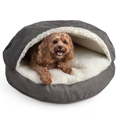 Snoozer Cozy Cave Dog Bed, Round Covered Dog Bed, Anthracite (S)
