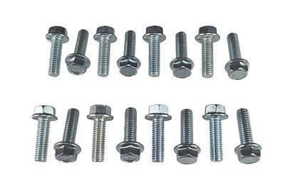 ICT Billet BBC Intake Manifold Bolt Kit 16 Piece Bolt Set Compatible with Big Block Chevy 396 402 409 427 454 502 V8 Eight Cylinder Carburetor Chevrolet 3/8-16 Standard Thread 551664