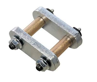 MORryde UO12-016 Heavy-Duty Shackle Kit with Standard Hanger - SRE4000, CRE3000, Stock with 2-1/4" Shackles, Tandem Axle, Silver
