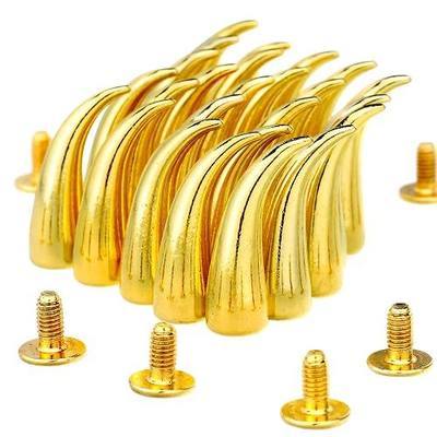 RUBYCA 50 Sets 21mm Gold Color Cat Claw Studs and Spikes Metal Screw Back Leather-Craft Findings