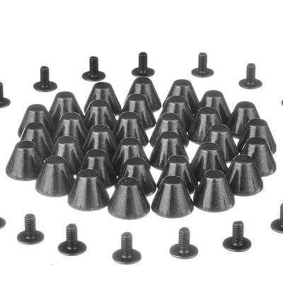 RUBYCA 50 Sets Black Gunmetal 8MM Big Mushroom Studs and Spikes Metal Screw-Back Leather-Craft DIY 8mm