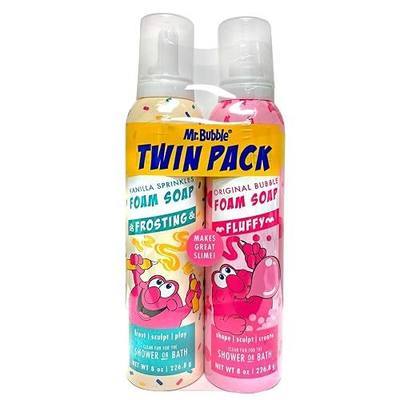 Mr. Bubble Twin Pack Foam Soap - Sculpt and Draw in the Tub; Soft, Moldable, Gentle, Scented Foam (Pack of 2, 8 fl oz Each)