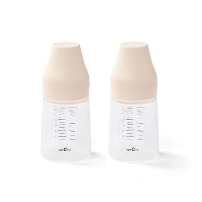 Spectra - Wide Neck Baby Bottles - Compatible with Spectra Breast Milk Pump Flanges (Pack of 2)
