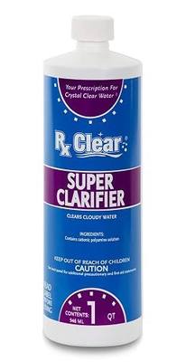 Rx Clear Super Strength Clarifier | Clears Cloudy Water for Above Ground Or In-Ground Swimming Pools and Spas | 1 Quart Bottle | Single Pack