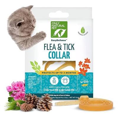 Only Natural Pet EasyDefense Non-Toxic Flea & Tick Cat Collar. Single Collar Protects for 4 Months! (1 Pack)
