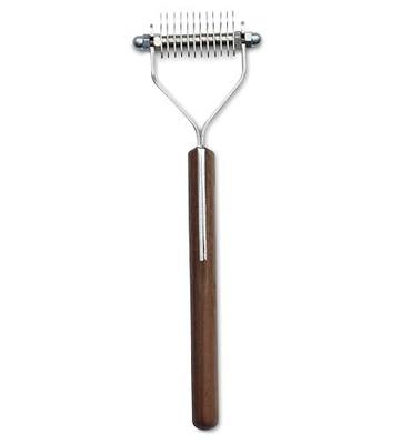 Mars Coat King Blunt Dematting Undercoat Grooming Rake Stripper Tool for Dogs and Cats, Stainless Steel with Wooden Handle, Made in Germany, 12-Blade