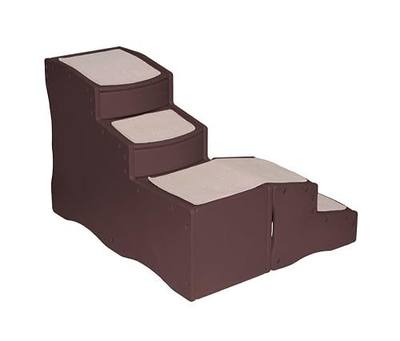 Pet Gear Easy Step Bed Stair for Cats/Dogs, Adjusts to Either Side of Bed, Removable Washable Carpet Treads, Storage Compartment, for Pets Up to 75lbs
