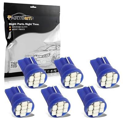Partsam 194 168 LED Bulb Blue, T10 Instrument Gauge Cluster LED Bulb, Blue Dash Dashboard Light for Car Interior Dome Map Door Courtesy Light, 8-3020-SMD, 6Pcs