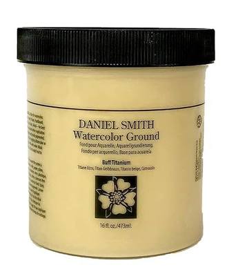 DANIEL SMITH Watercolor Ground 16oz Jar, Buff Titanium, 284055003, 1-Pint